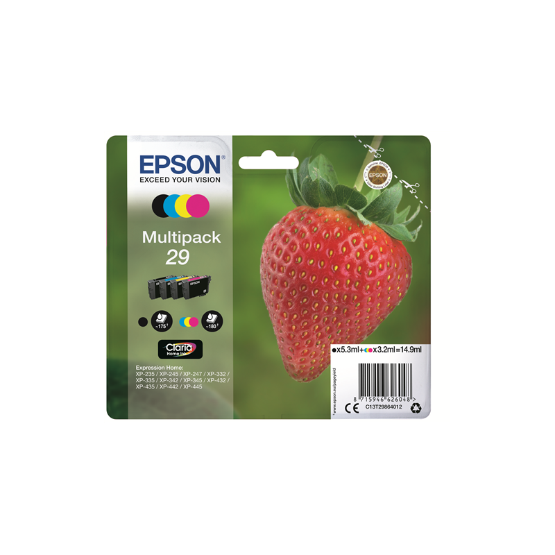 Multipack Epson Fragola 29 Nero Ciano Magenta Giallo T2986