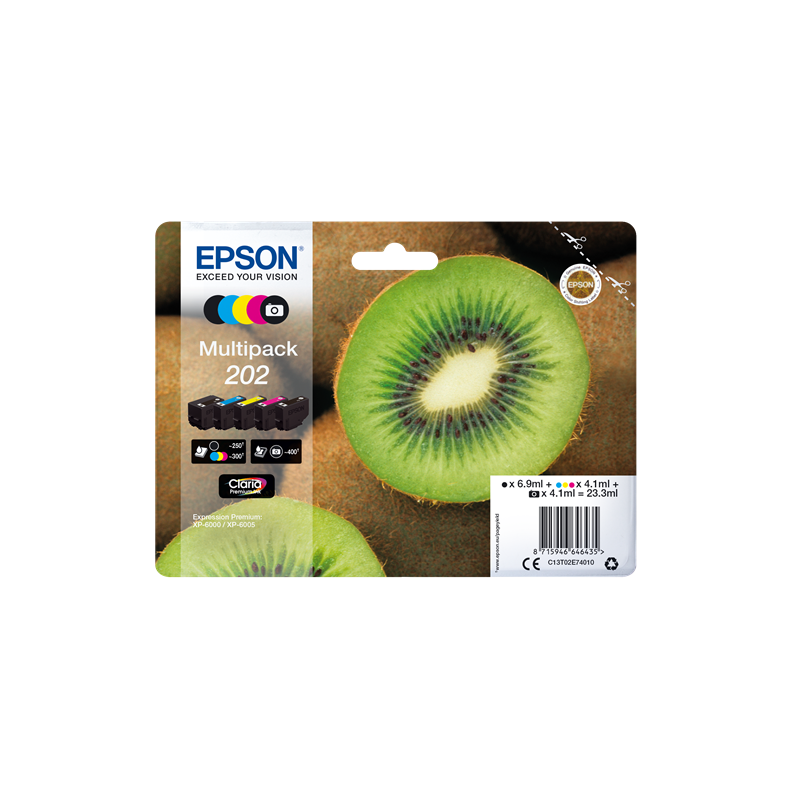 Multipack Epson Kiwi 202 Nero Ciano Magenta Giallo