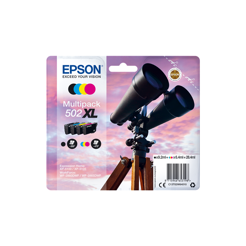 Multipack Epson Binocolo 502XL Nero Ciano Magenta Giallo -