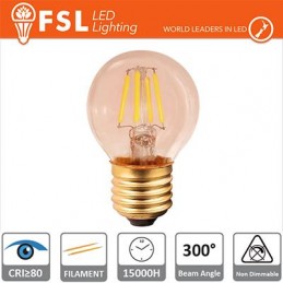 Lampada Sfera Filamento Ambra - 4W 2200K E14 330LM