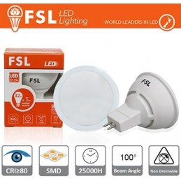 MR16 Lampadina LED - 6W 3000K 500LM 100º CRI80 DC 12V