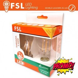 Lampada Goccia FILAMENTO: Confezione PROMO 2PACK - 9W 2700K